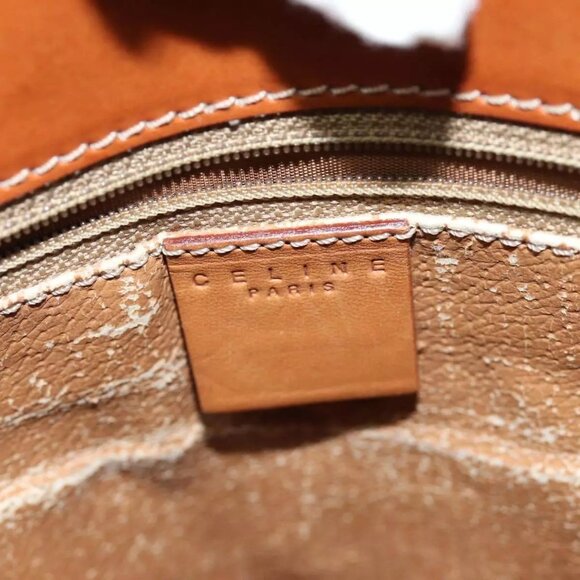 CELINE Macadam Canvas Hand Bag PVC 2way Brown Auth - Picture 8 of 16